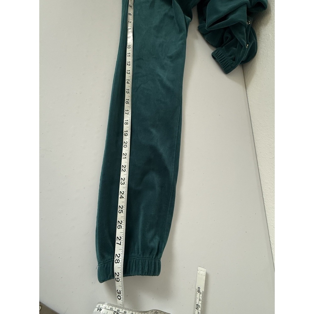 Juicy Couture Y2K Jumpsuit‎ Women's XS Velour Teal Hooded Track Soft Feel - Picture 10 of 12